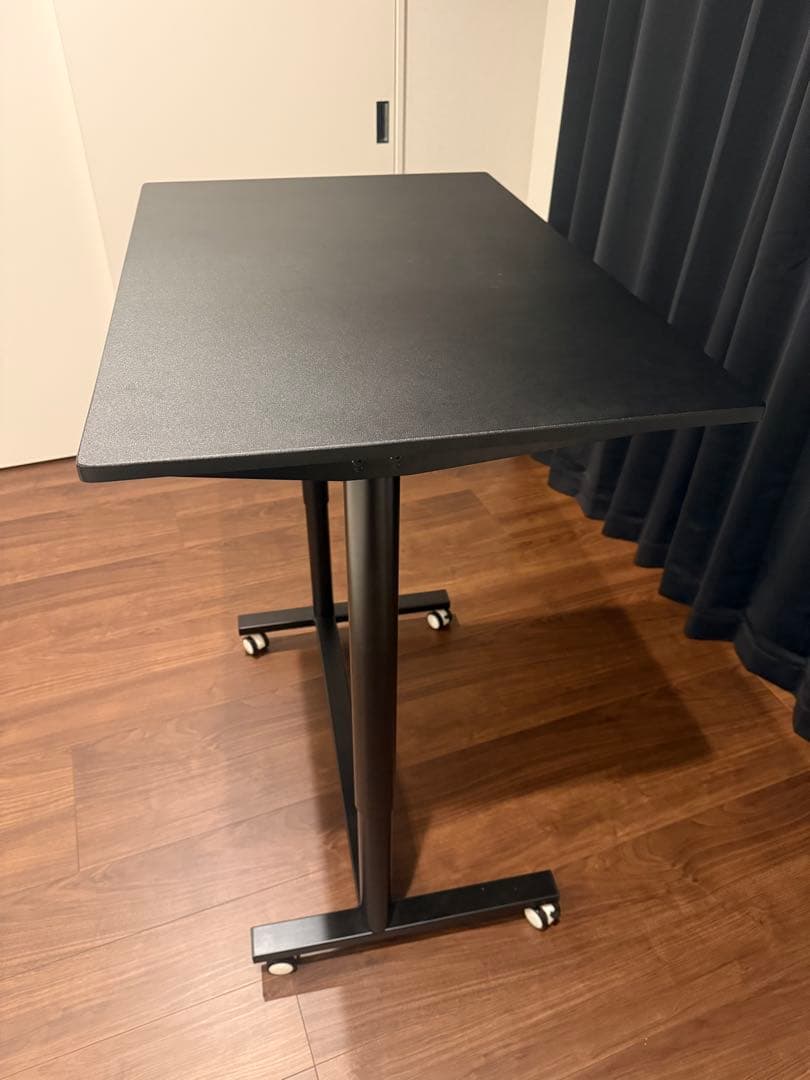 タンスのゲン幅90cm スタンディングデスク 上下昇降式 キャスター付きブラック