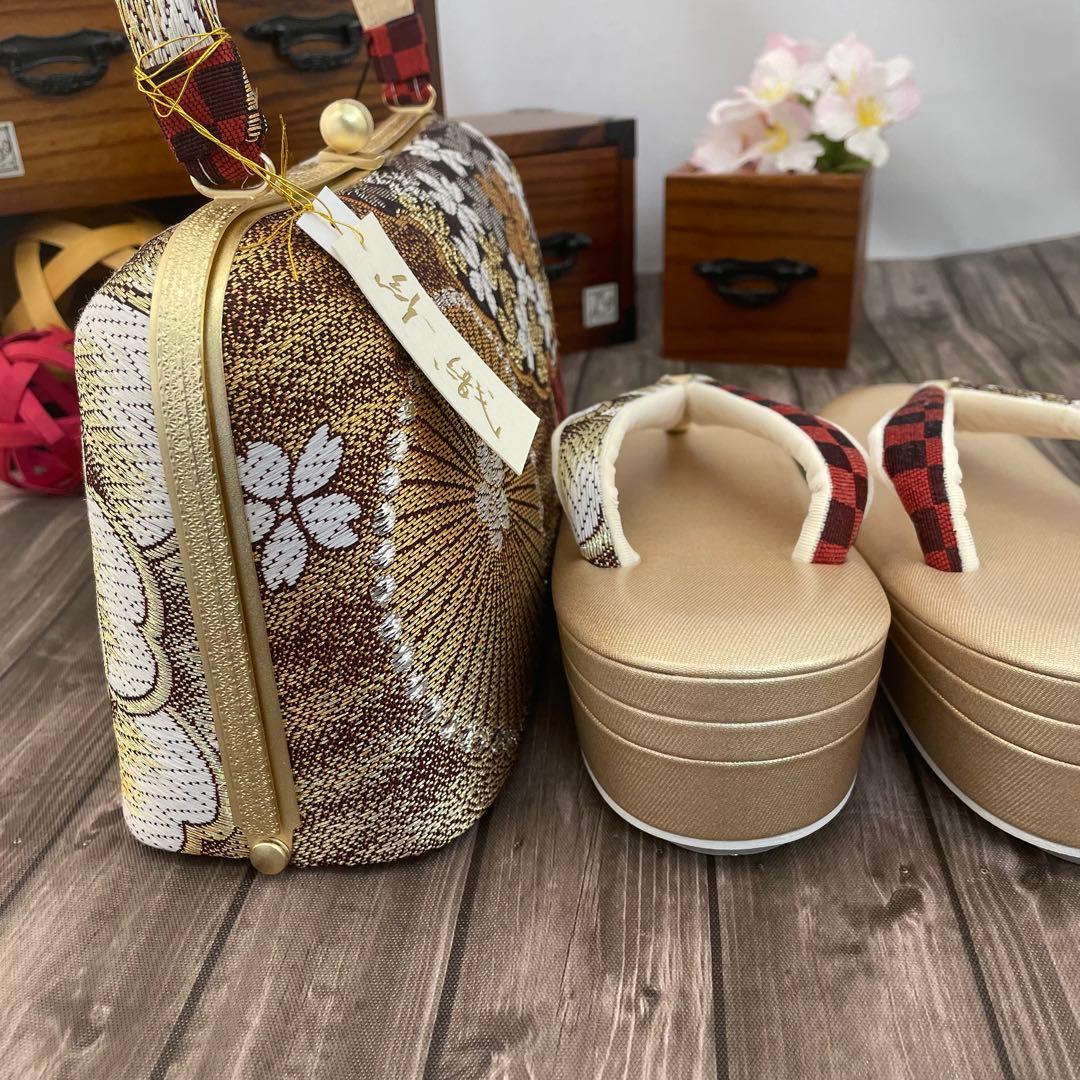 そ✨2007振袖などに✨西陣織 草履バッグ Lサイズ 少々訳あり新品