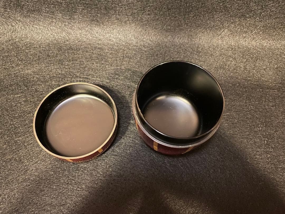 筑紫筑良作　山中塗　竹型竹林　大棗 茶道具