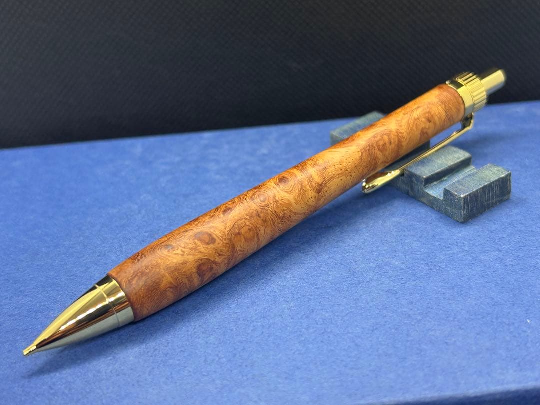【早い者勝ち】極上花梨瘤　シャープペンシル0.5 加藤金属　ハンドメイド
