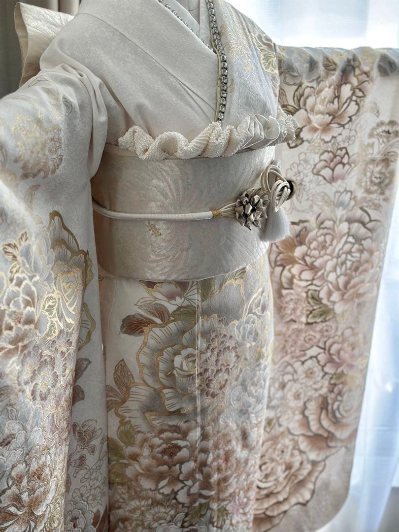 高級振袖　白地　フルセット　成人式