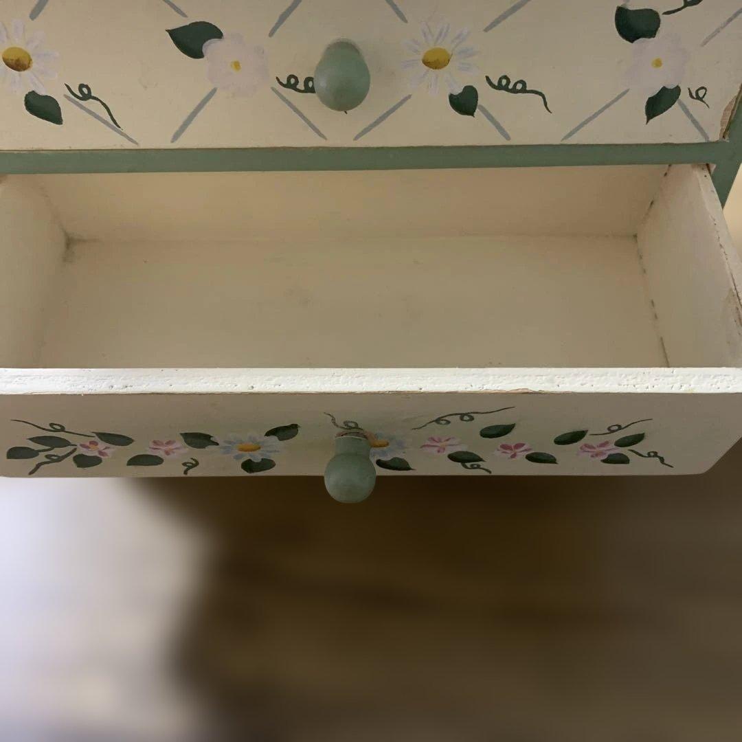 アンティークレトロ★マーガレット☆ペイントデザイン★ミニチェスト。インテリア