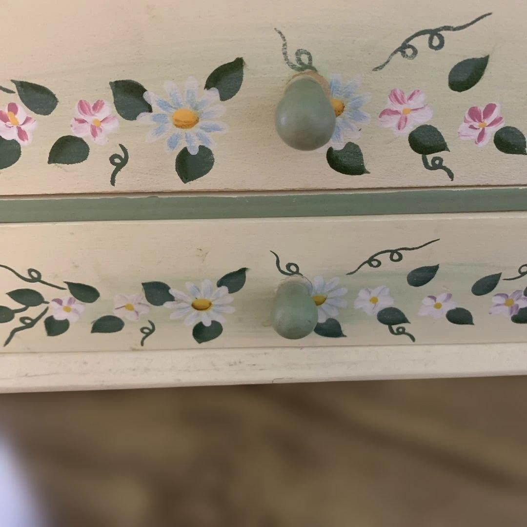 アンティークレトロ★マーガレット☆ペイントデザイン★ミニチェスト。インテリア
