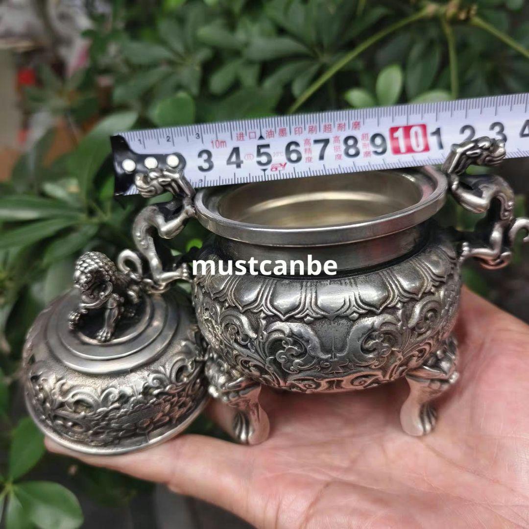 銅器 香炉 三足薫炉 獅蓋双獣耳香炉 仏堂を供えます炉 香道具 工芸品 置物