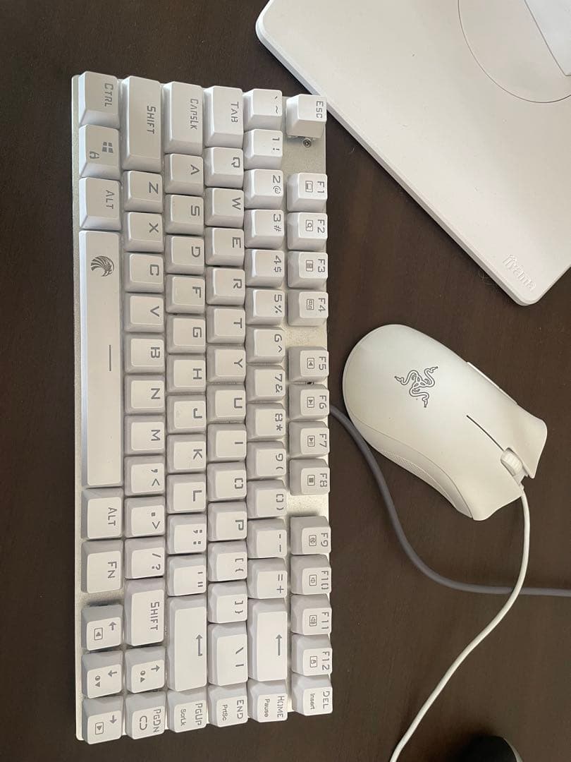 ホワイトキーボード & Razer Deathadder Essential