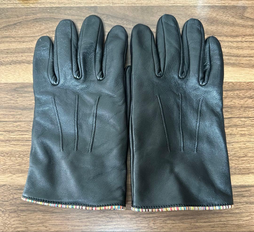 【Paul Smith】 シグネチャーストライ プパイピング レザーグローブ