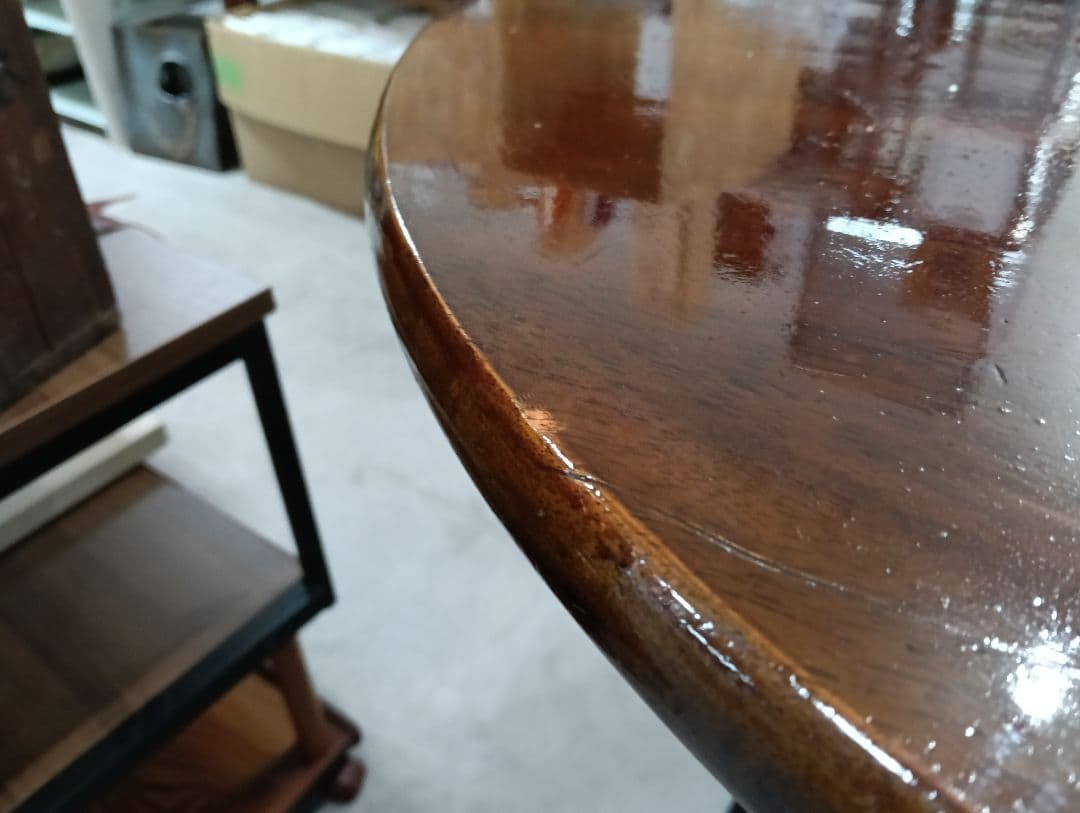 y　円形木製テーブル 光沢仕上げ 74cm　※テーブルのみ