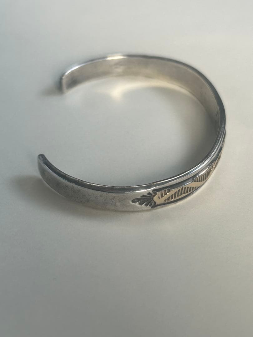 希少　ブルースモーガン　14K×シルバー　ナバホ　バングル