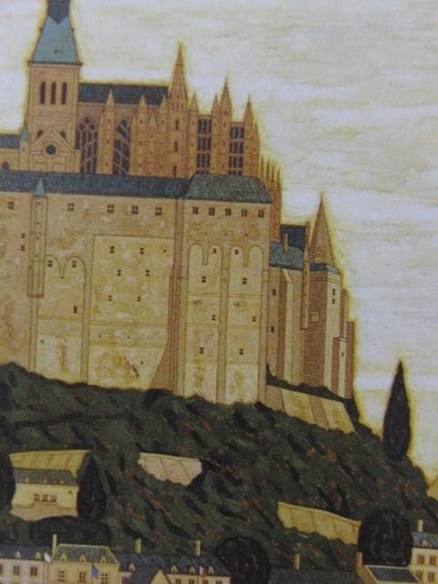 大熊峻、【モン・サン・ミッシェル】、希少な額装用画集より、新品額装付、状態良好