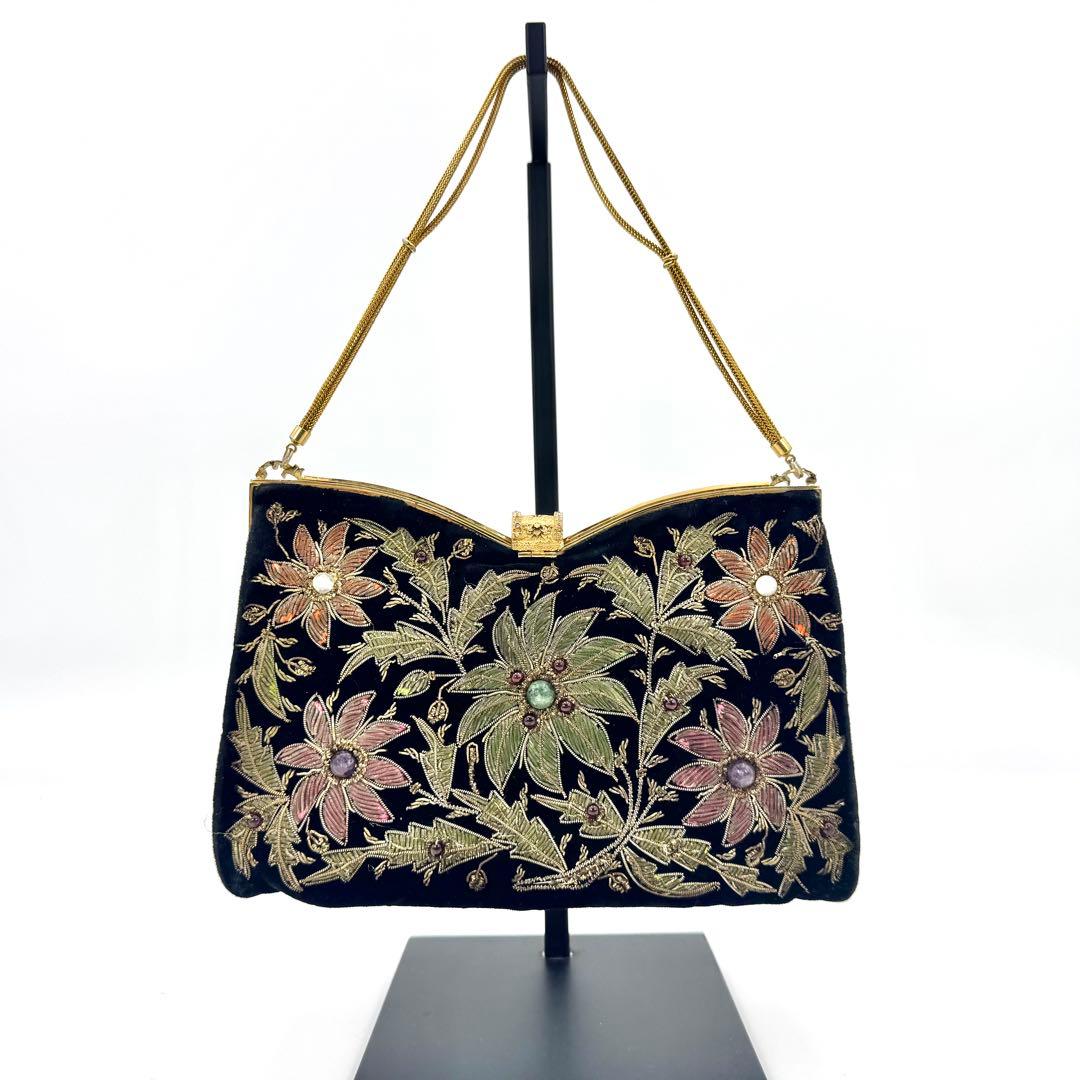 美品・超希少✨【皇室御用達】Lumy はしもと ビーズバッグ パーティー 刺繍