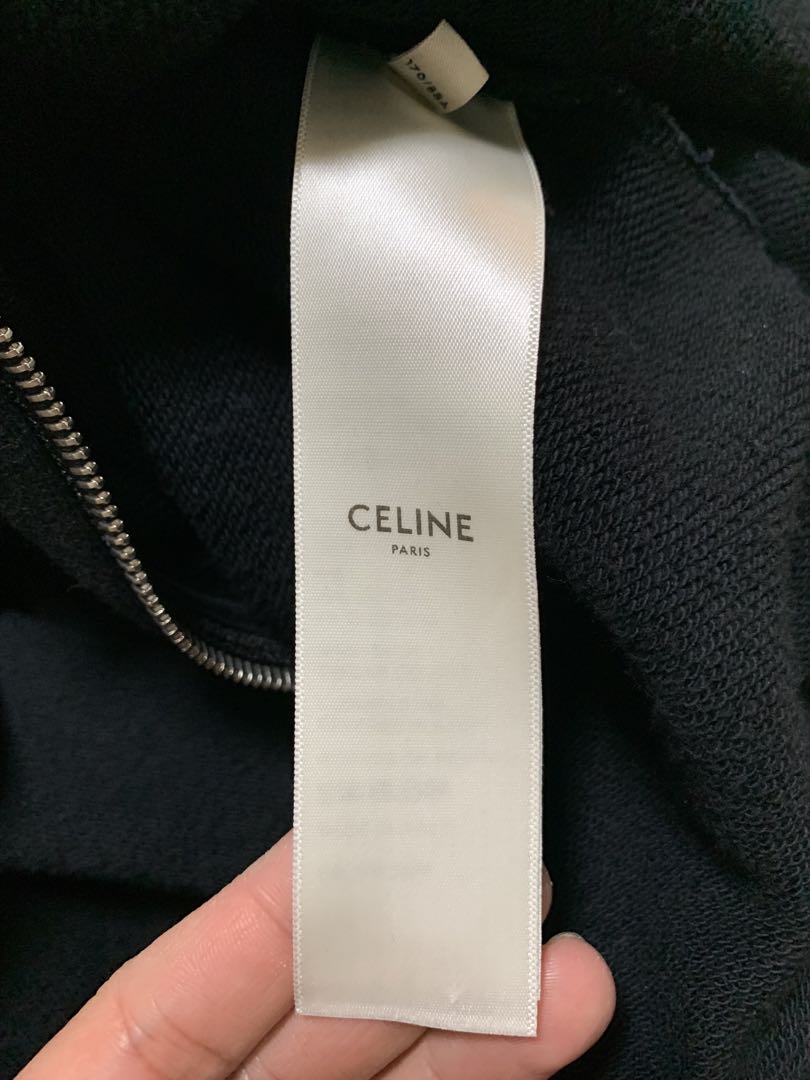 セリーヌ-CELINE ジップアップパーカー 黒 美品　 Mサイズ