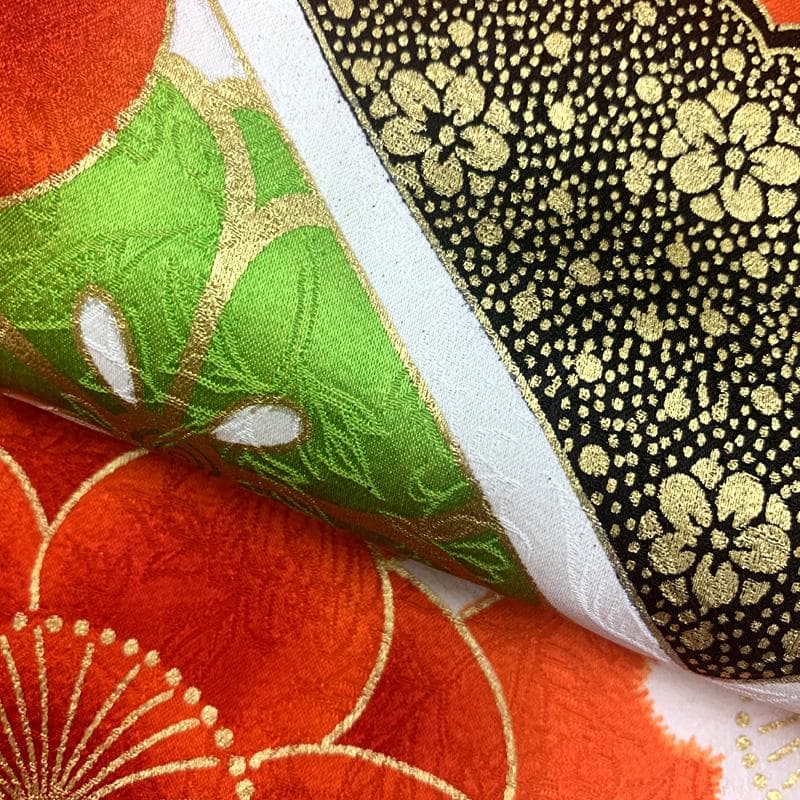 503ag11着物のみ□七五三 三歳 女児 着物&被布 金彩 梅 菊 □美品