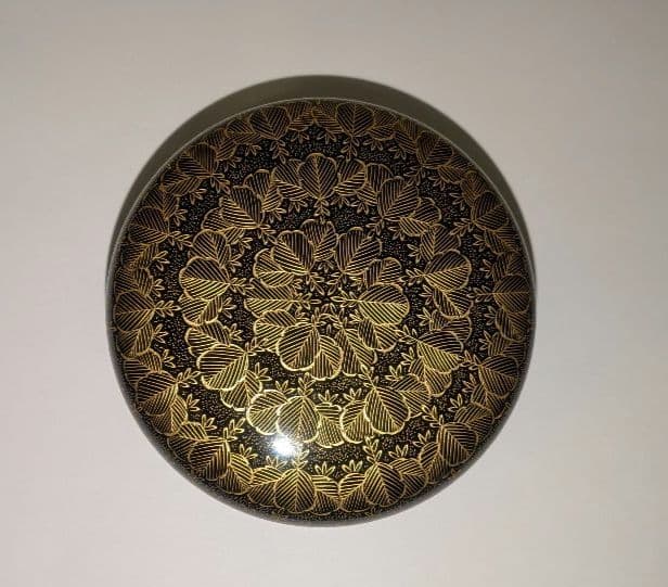 『沈金桐』前志芸男　輪島塗　沈金　桐 中棗　茶道具　茶器　的々斉　永田宗伴書付