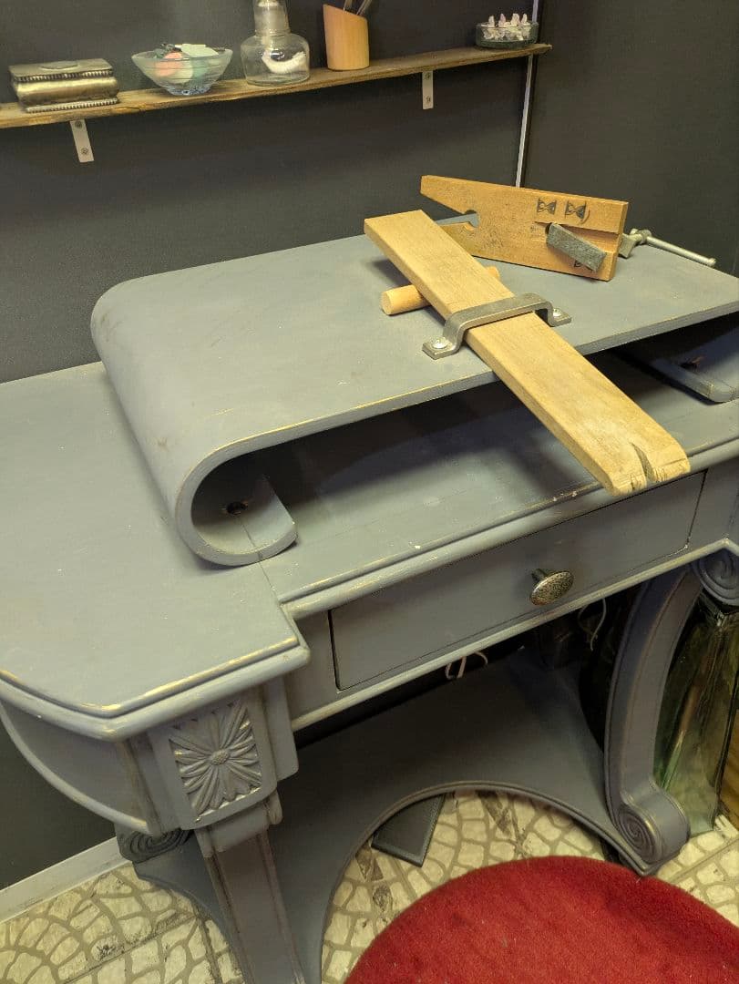 彫金台　彫金机　作業台 グレー　リメイク品　すり板