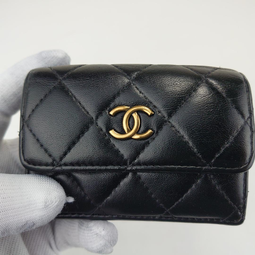 【めめ様用】シャネル　マトラッセ三つ折り　ナノ財布　【希少・カンボン柄】2197