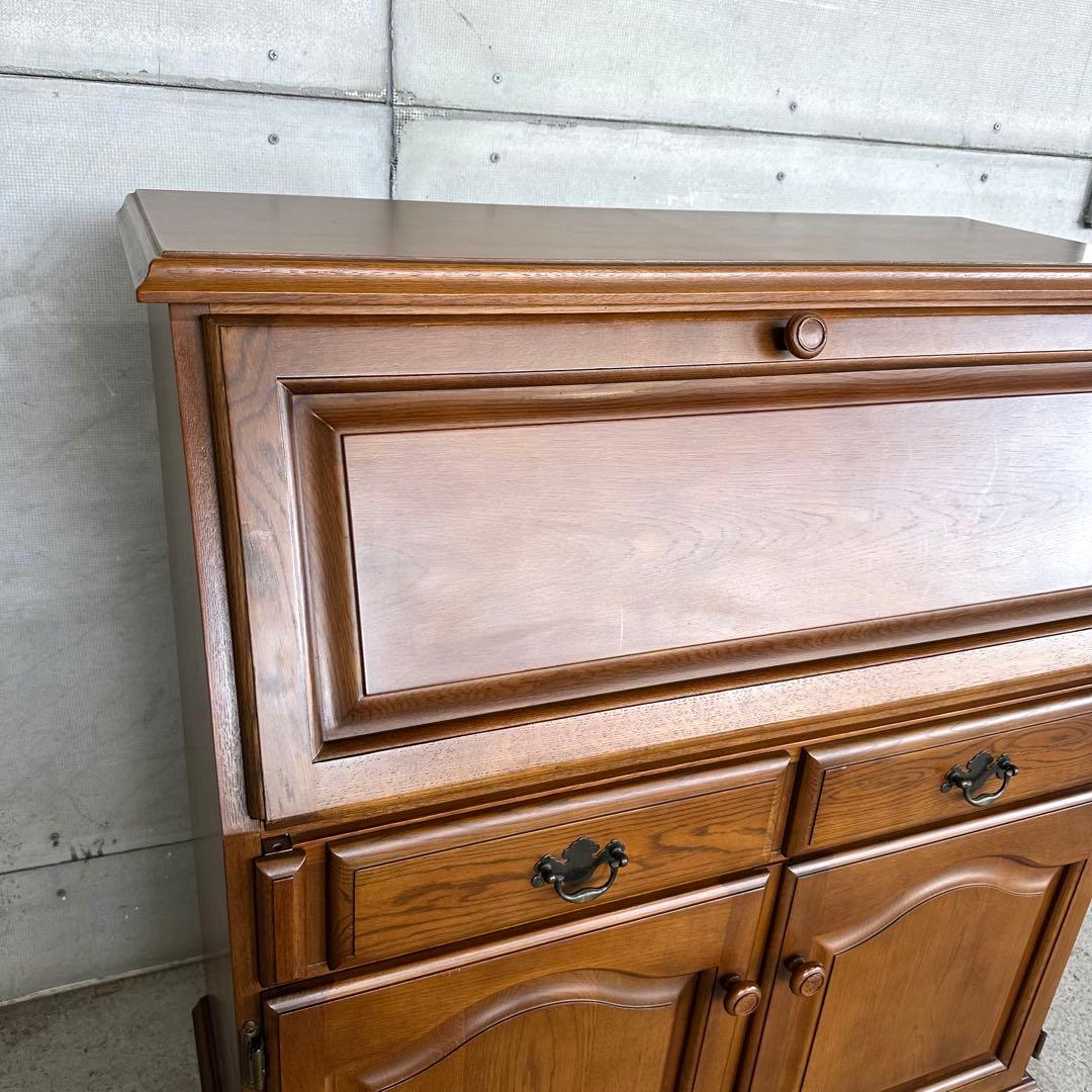 ✦カリモク✦ヴィンテージ ライティングビューロー デスクキャビネット 昭和レトロ