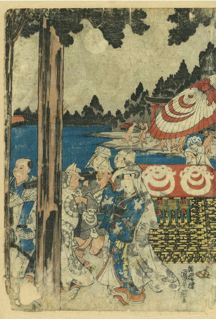 I*7様 狐の嫁入図　画:歌川国芳　1839-1842頃　浮世絵