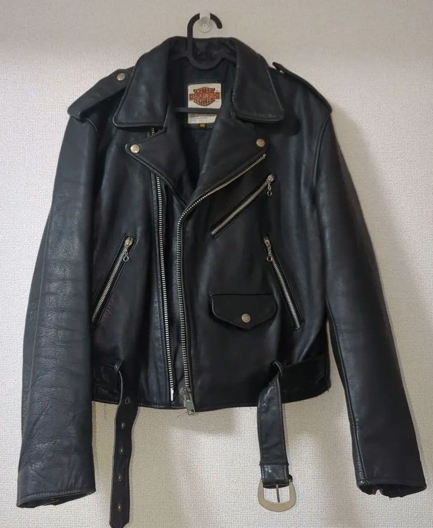 ハーレーダビッドソン　ライダースジャケット　革ジャン　80s usa製　レザー