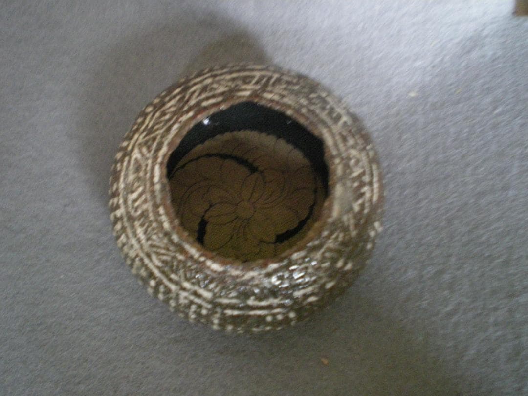 香合八代焼瓢象嵌