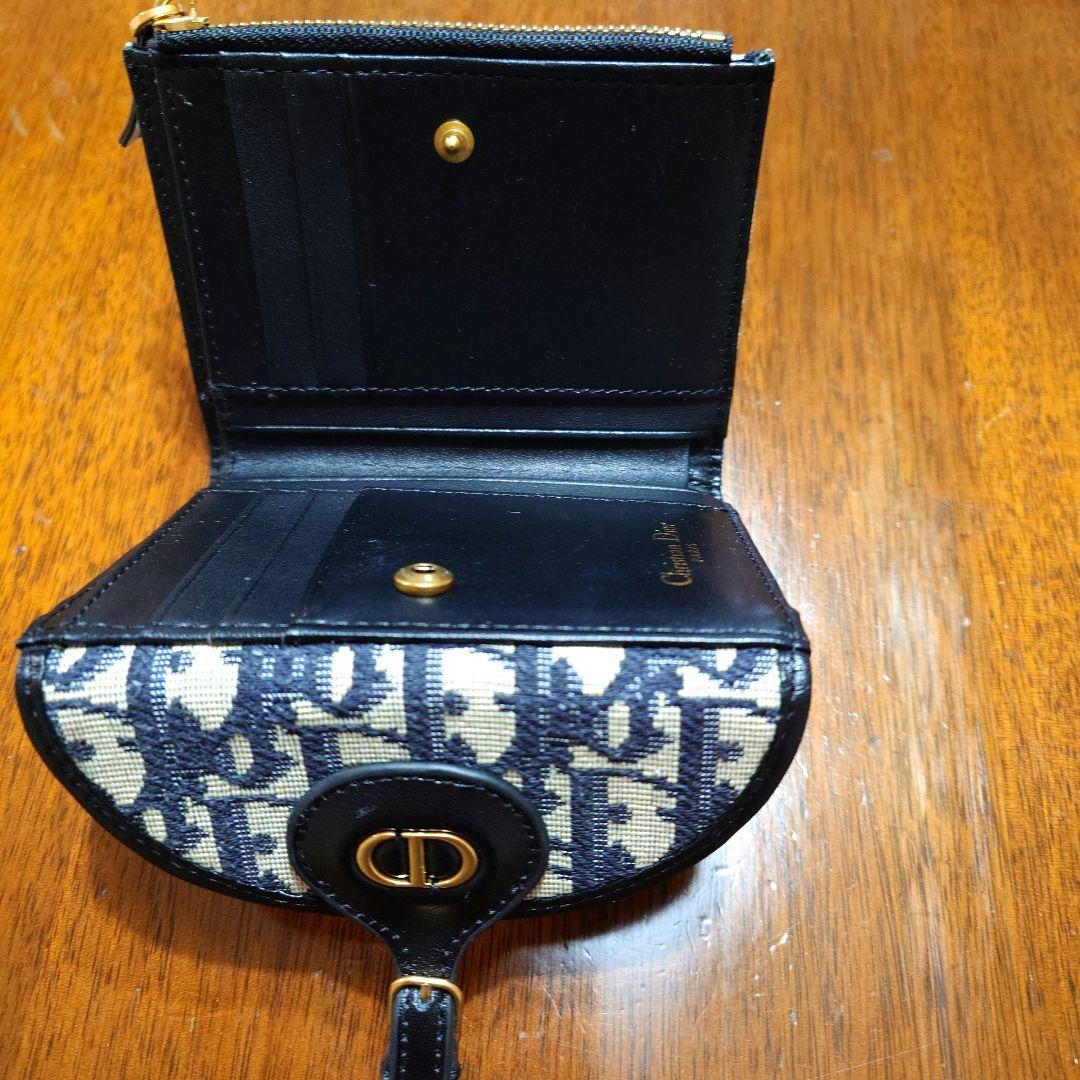 Dior 二つ折り財布 ネイビー/ホワイト