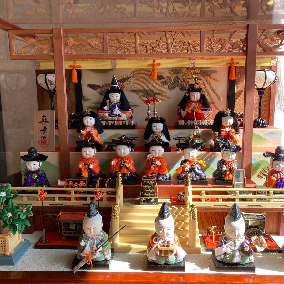 真多呂雛人形セット ガラスケース付き