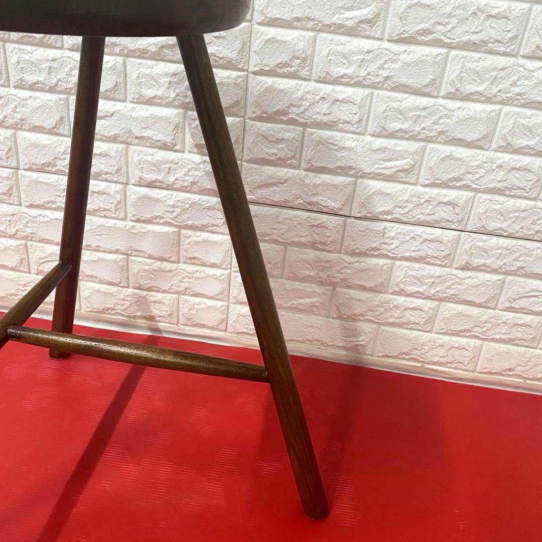 カウンターチェア ハイスツールオーク 天 然木おしゃれ木製鞍型スツールチェア