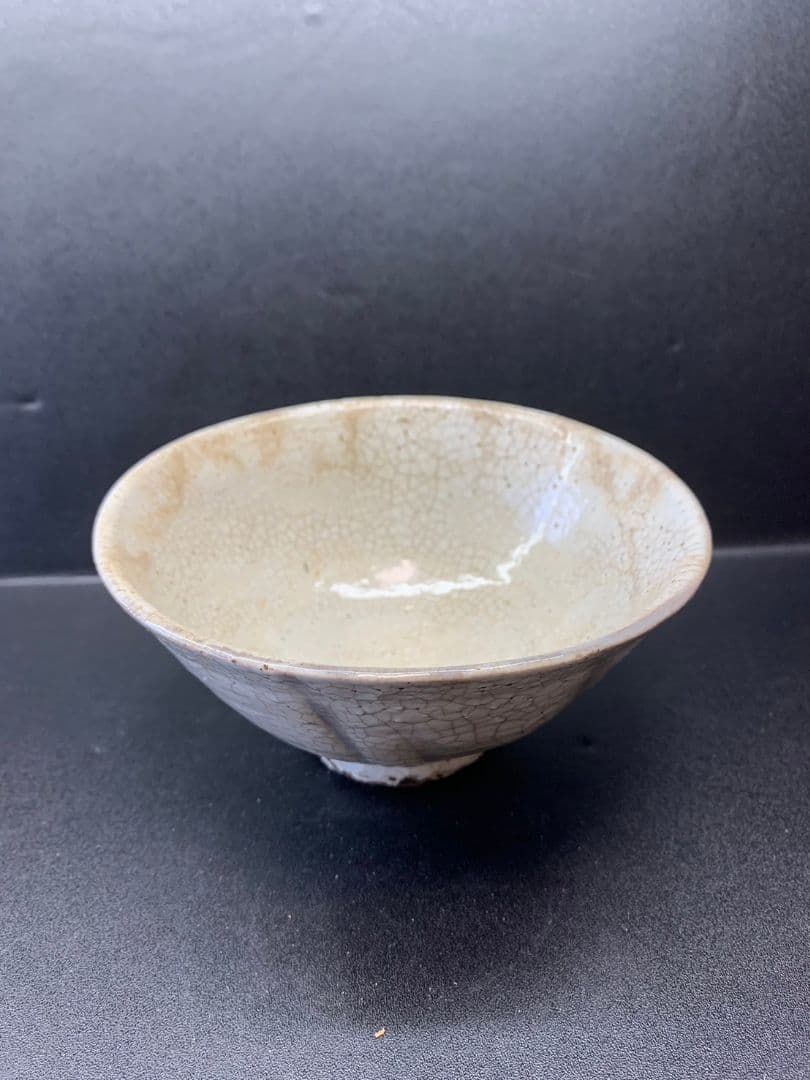 白高麗 茶碗 抹茶碗 茶器 骨董 貫入 白色 古い 共箱 白磁 朝鮮 中国