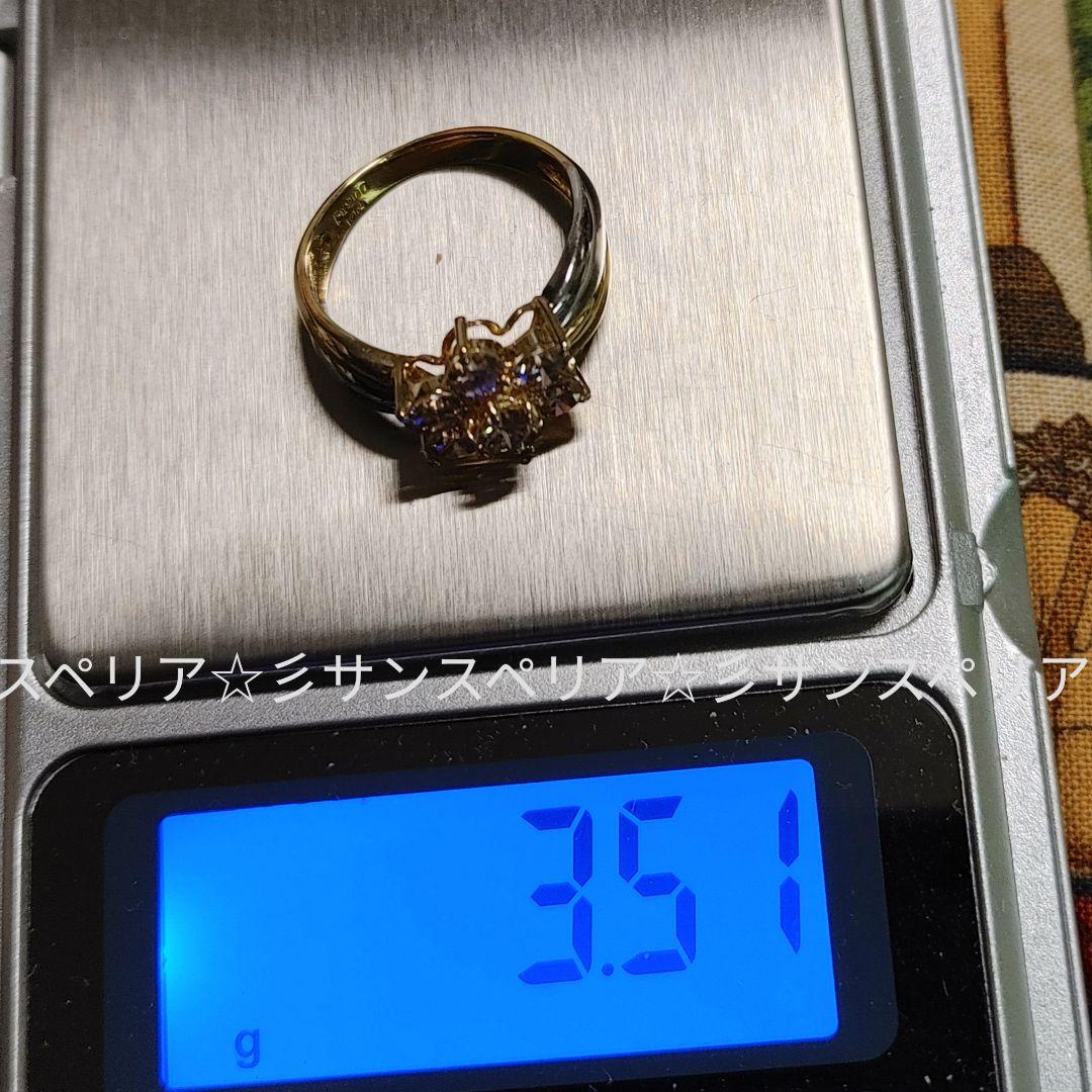 K18&Pt900 ライトブラウンダイヤモンド1.00ctのフラワーリング