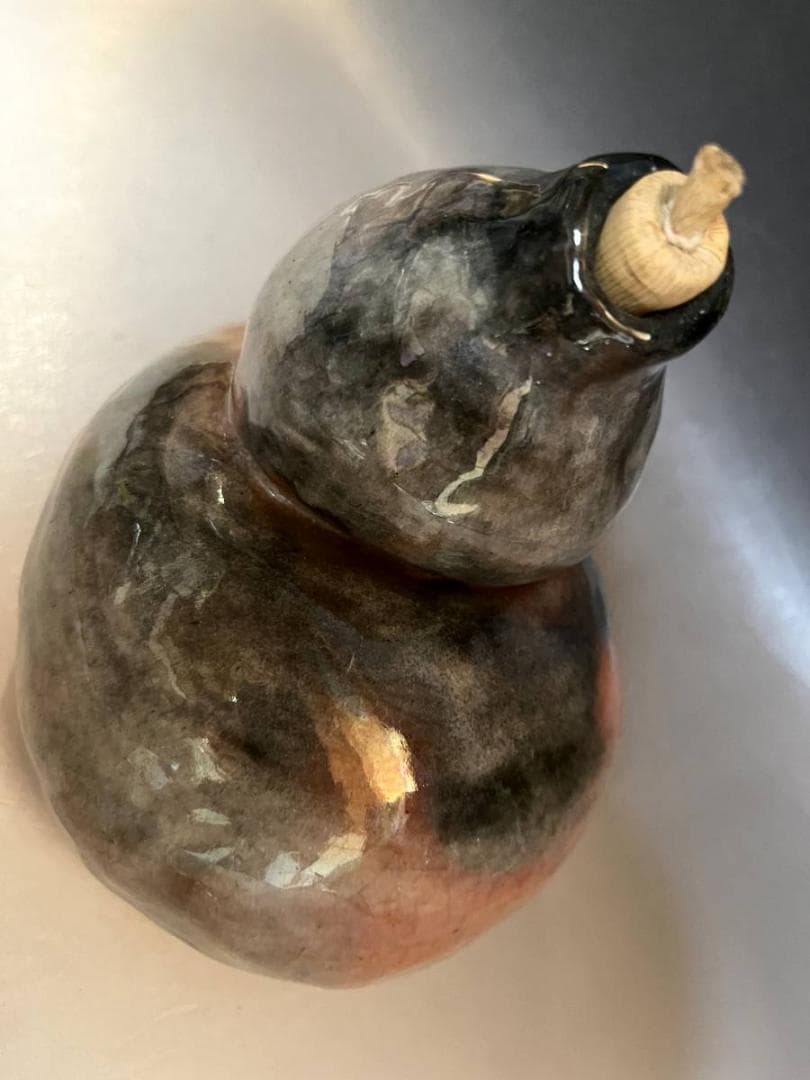 徳利■いぬ井 己酉 梅亭手造？楽巣流振り出し？赤楽 置物 酒器 時代物 骨董品■