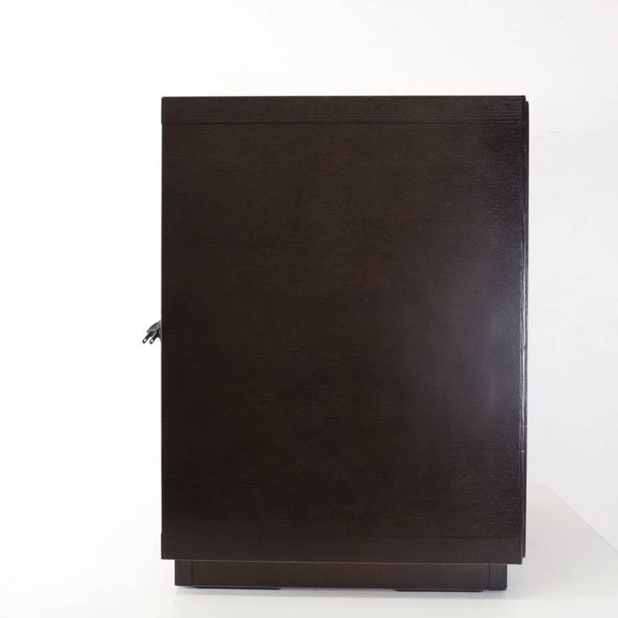 値下フランスベッド ナイトテーブル ダークブラウン 日本製 コンセント＆引出付2