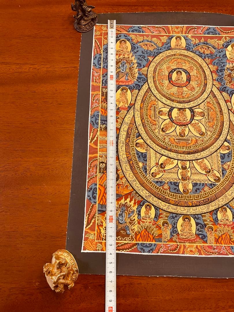 チベット密教 手描き曼荼羅（マンダラ）タンカ【新品・一点物】肉筆画 Ｄ6