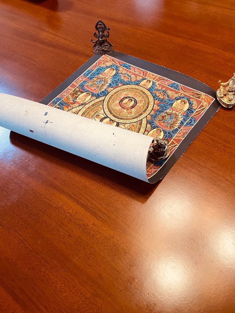 チベット密教 手描き曼荼羅（マンダラ）タンカ【新品・一点物】肉筆画 Ｄ6