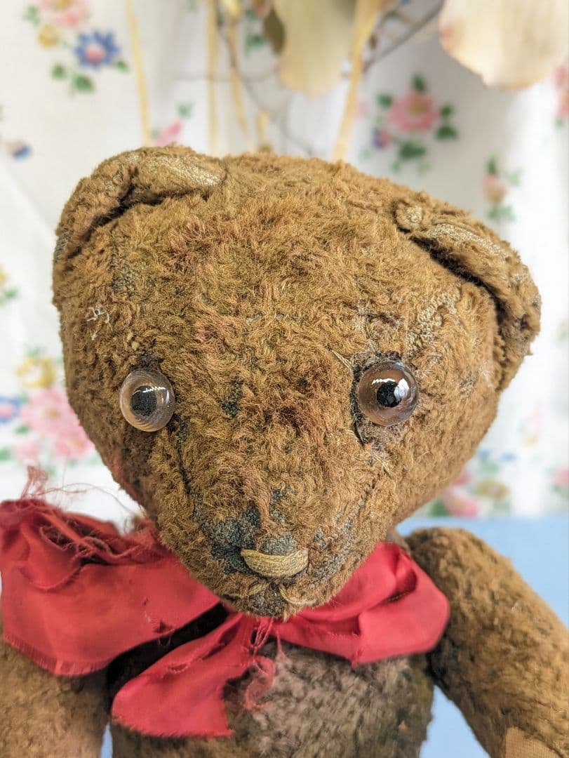 フランス アンティーク テディベア 34cm 1950年代 パッチワークあり