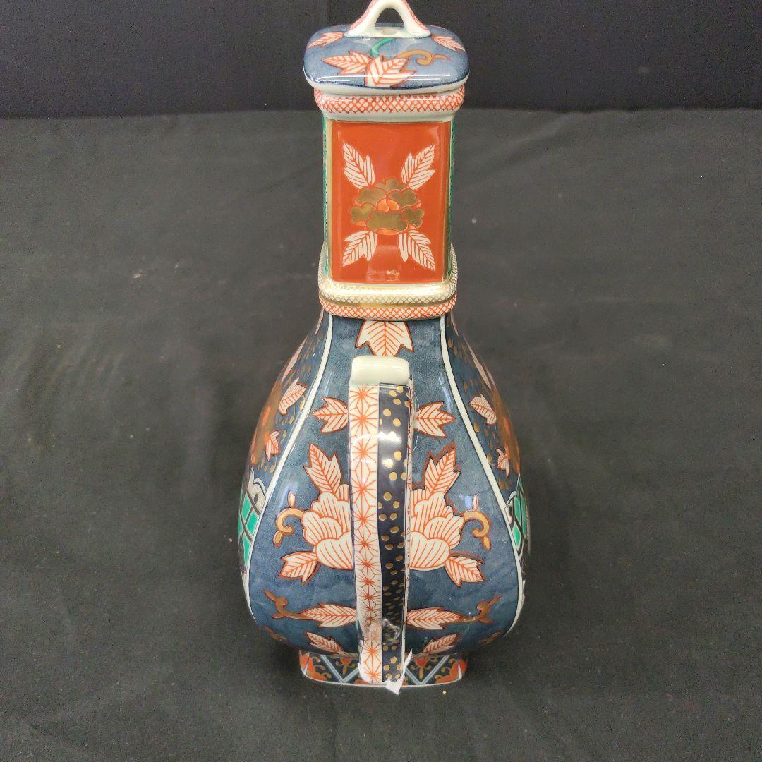 お値下げ 林九郎 金彩色絵 錦牡丹流水文様 水差