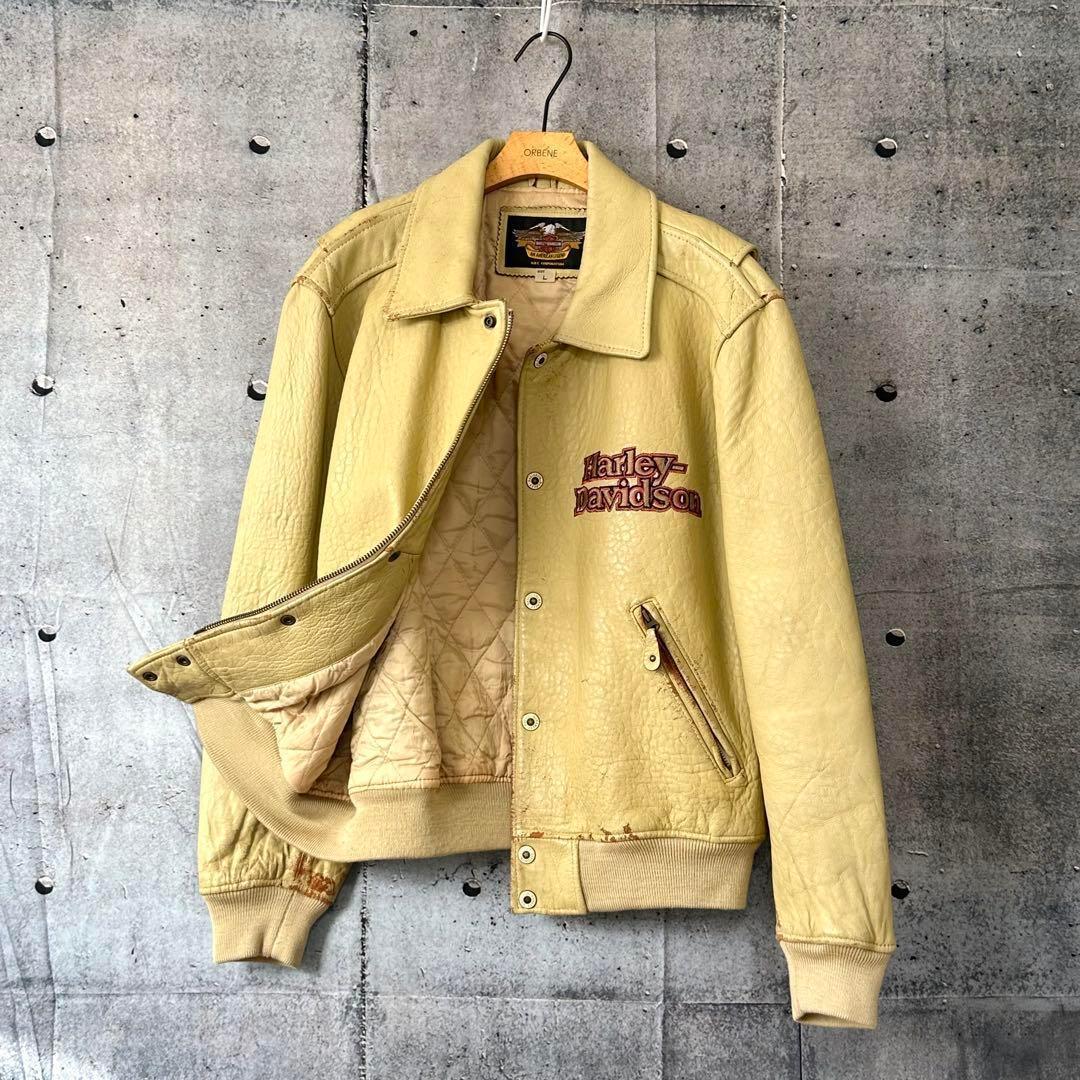 ⭐️90s⭐️ HARLEY DAVIDSON シングルライダースジャケット　羊