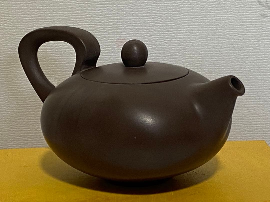 ♦中国？台湾 陸羽造 扁壺形 茶壺 茶道具 煎茶道具 茶器 急須 骨董品