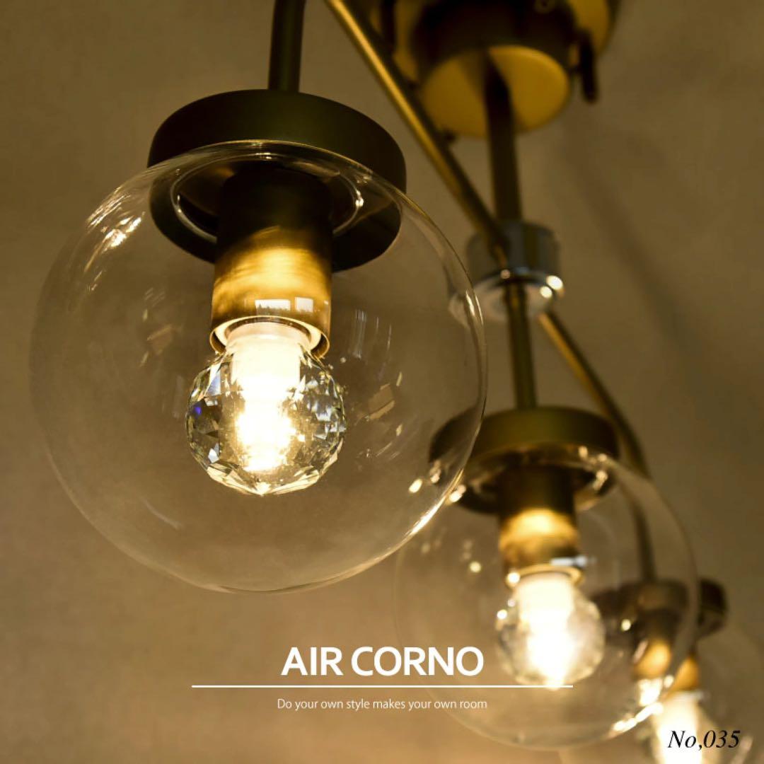 アンティーク シーリングライト ゴールド3灯8畳 手吹き ガラスセードLED対応