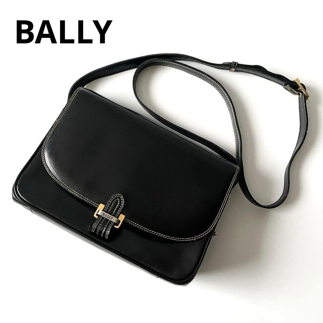 【希少】BALLY ショルダーバッグ ブラック レザー ヴィンテージ