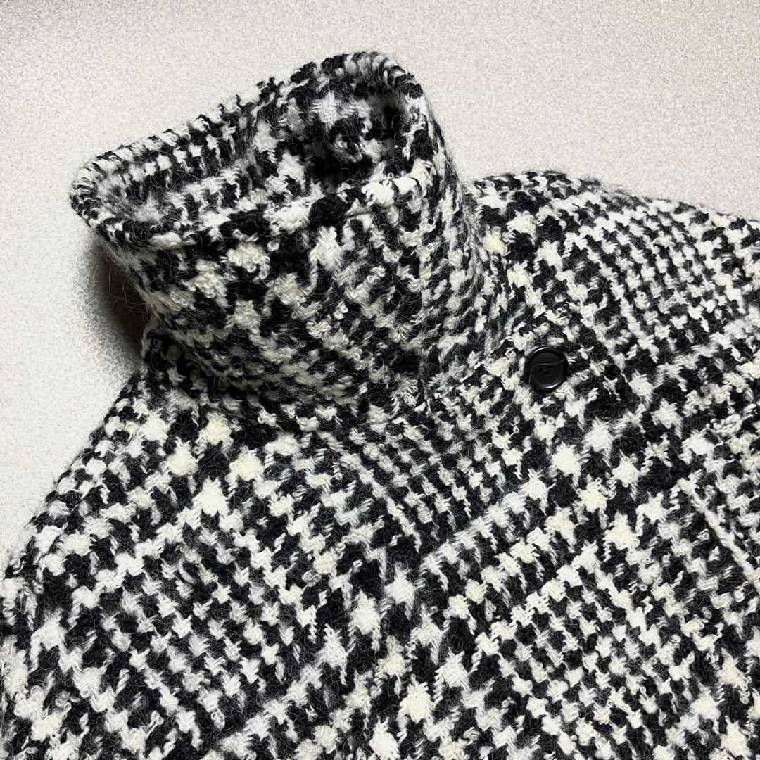 【千鳥柄 コクーン シャギー】クラネ オーバーコート ツイード ロングチェスター