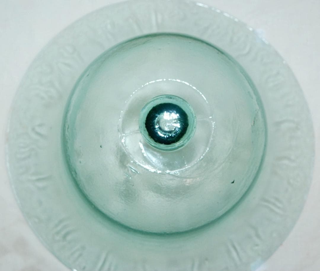 ベルジャー フレンチクローシュガラス グリーン ヴィンテージ ハンドメイド