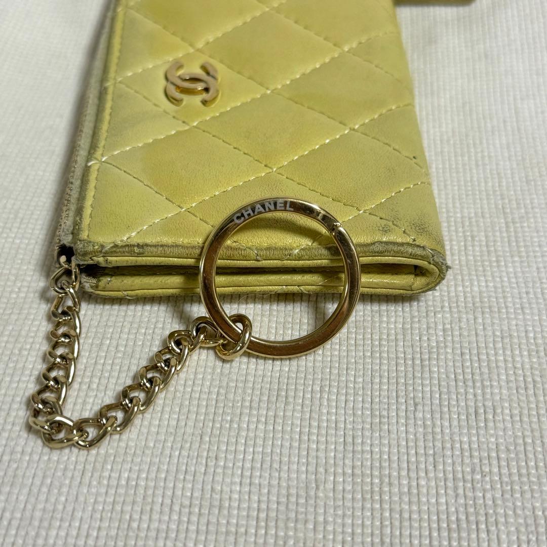 CHANEL シャネル ラムスキン 25番台 ケース キーリング イエロー