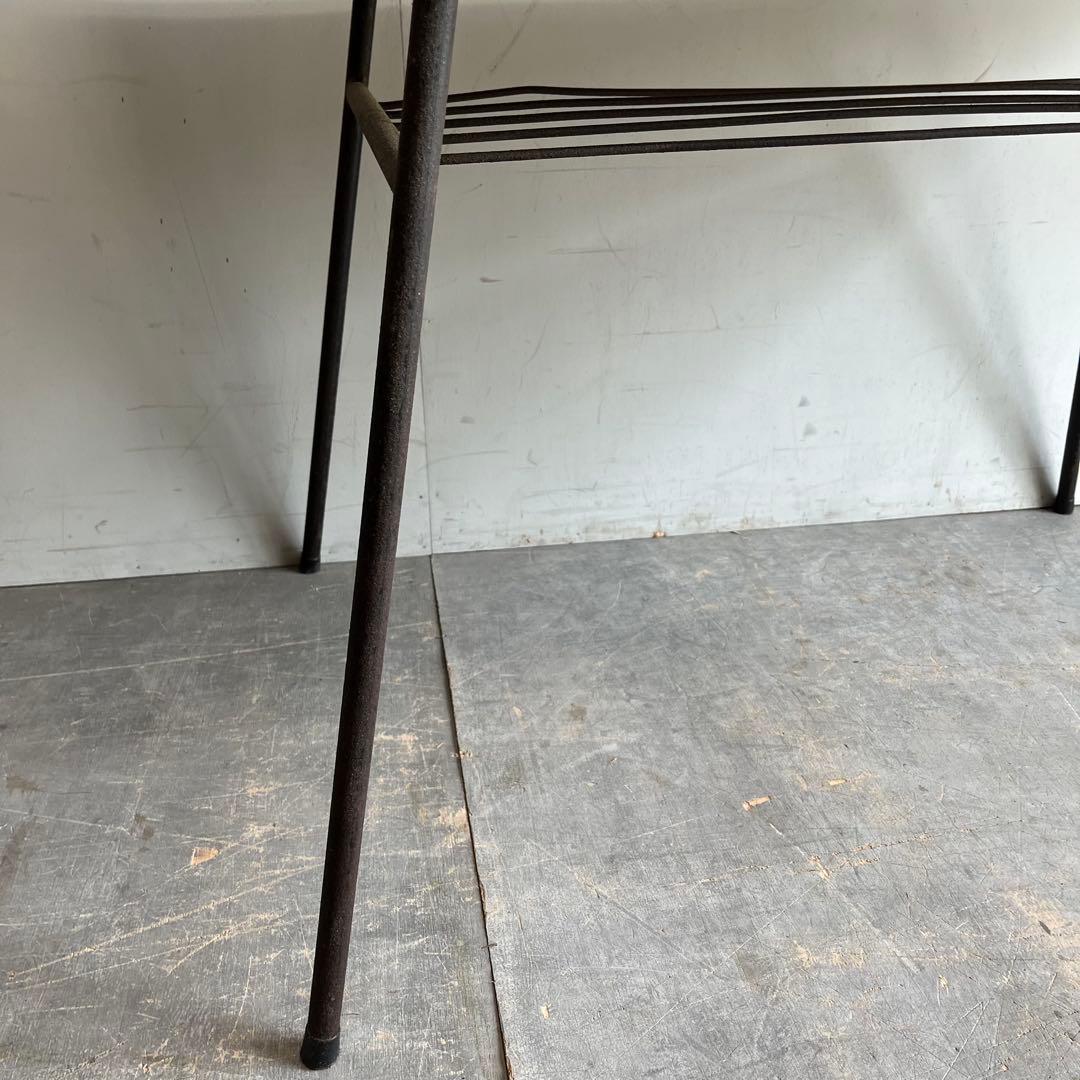 アンティーク アイアン テーブル 古材 一枚板 鉄脚 z542