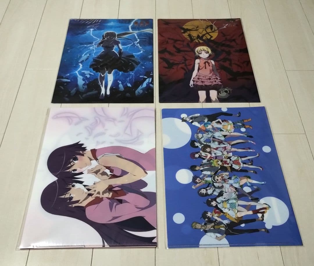 物語シリーズ　クリアファイル　台本風ノート　ミニ色紙　付箋　13個セット