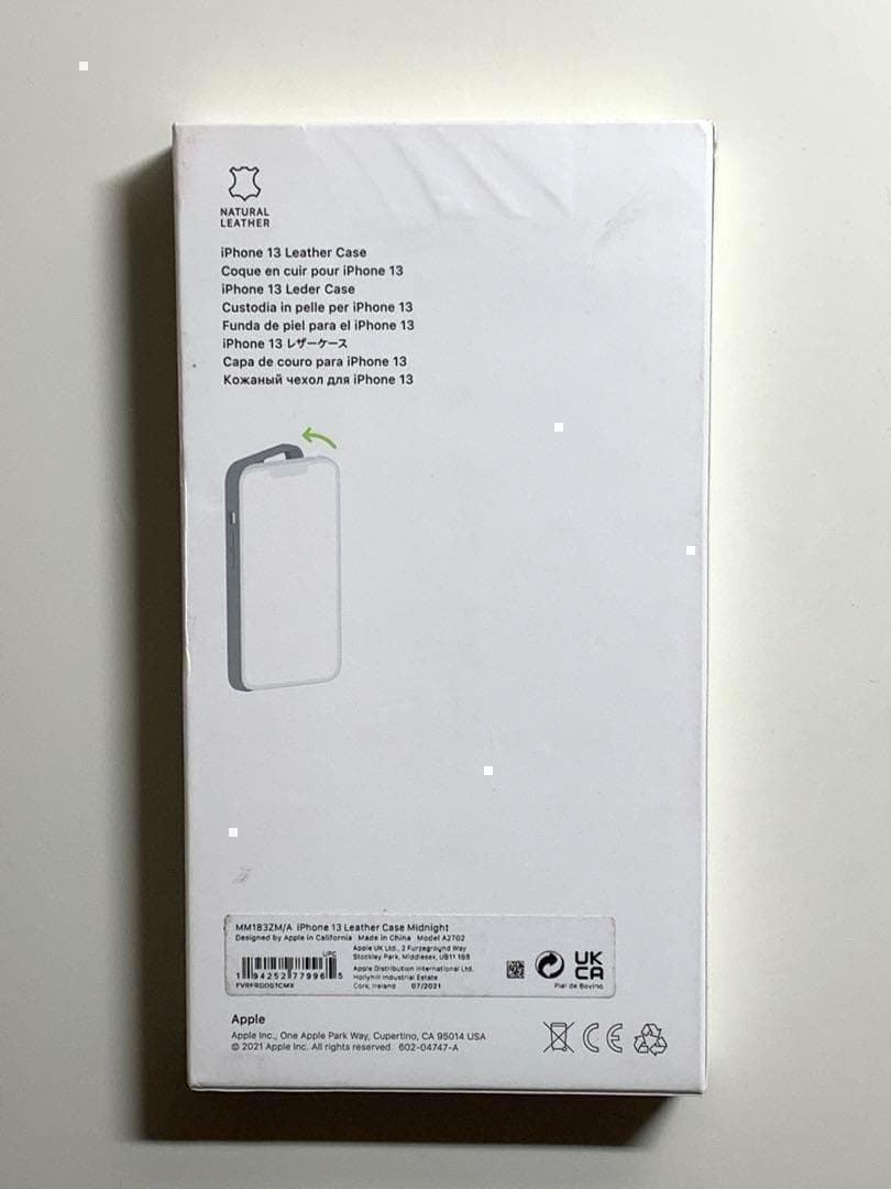 【新品】純正 iPhone 13 レザーケース・ミッドナイト①