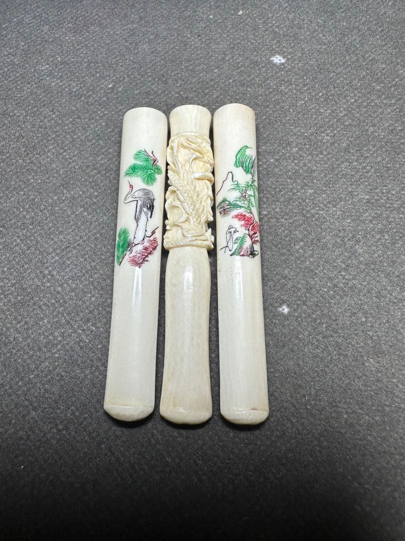 中国美術　極上　天然素材　喫煙具　煙管 パイプ　彫刻 骨董　アンティーク