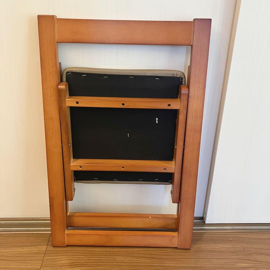 【美品】フォールディングチェア　木製　2 脚セット折りたたみ椅子