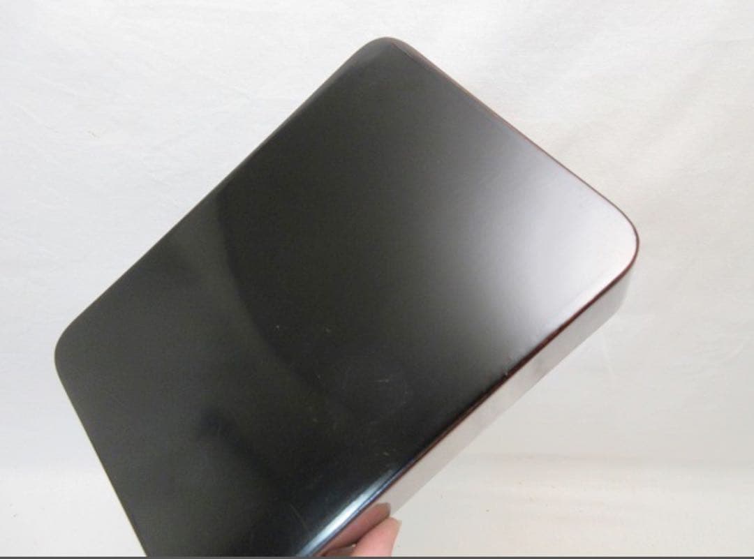 美品 茶道具 木製漆器 二段弁当箱 3客組 内朱 仕切り付 小料理 和食器