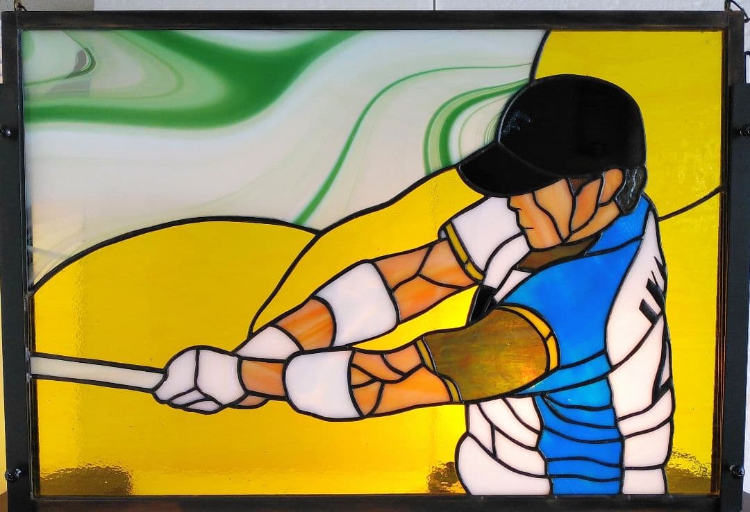 ステンドグラスパネル侍ジャパン 156-1