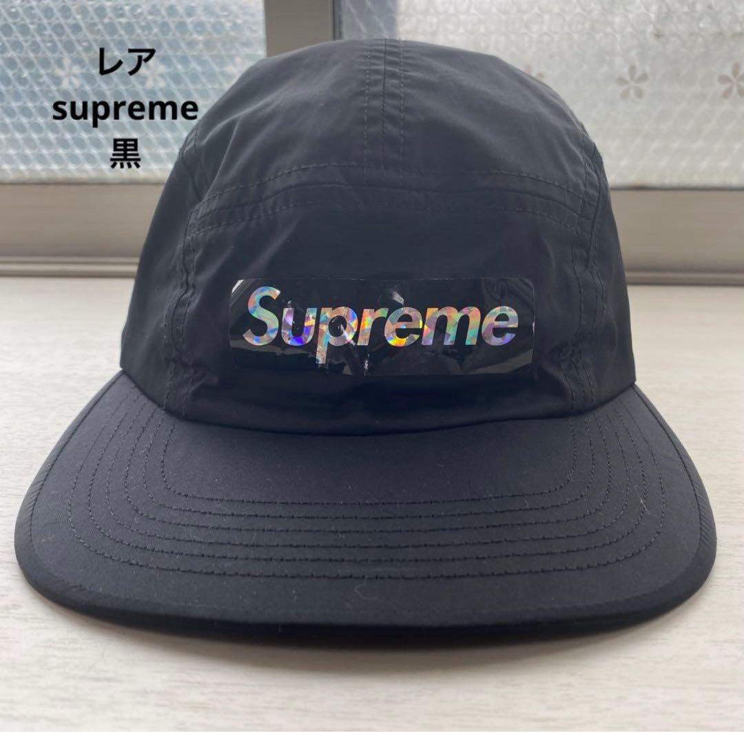 supreme ホログラムスクエアロゴ　キャップ　黒