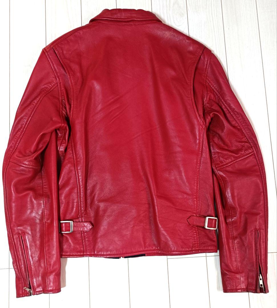 【激シブ！】デグナー　シングルライダース　レッド　ラムレザー　M